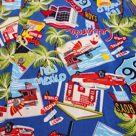 Route 66 Hawaiian Shirt Adult Size Small Arizona California Texas Cars Roys Mens - Picture 3 of 11